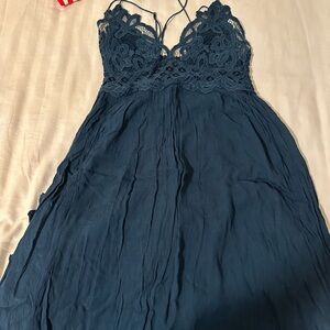 FP Movement by Free People Blue Lace Maxi Dress